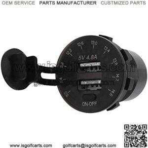 Phone Charger,12V QC3.0 USB T-ype C PD Car Charger Fast Charge with LED Voltmeter ON Off Switch