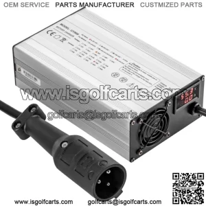 48V 15A Golf Cart Battery Charger Club Car Charger 3 Pin Round Plug / LED