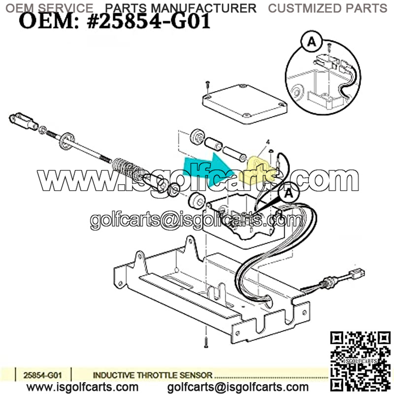 Golf Cart Inductive Throttle Sensor for EZGO Electric1994 & Up 25854G01,TXT,PDS Inductive Throttle Sensor - Image 2