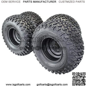 22x11.00-10 with 10x7 Matte Black Wheels for Golf Cart (Set of 4)