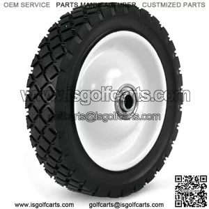 715 7 by 1.50-Inch Light Duty Steel Wheel for Lawn Mower, 1/2-Inch Ball Bearing, 2-Inch Centered Hub, Diamond Tread