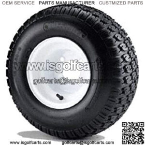 18x8.5-8 Duro Traction Tire (6 Ply) Mounted On White Steel Wheel Golf Cart