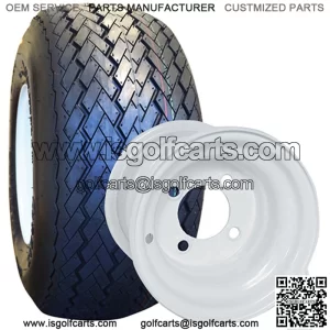 415/360 - Steel, White 8x7 Standard with Golf DOT, 18x8.5-8