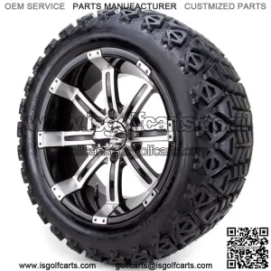 14" Machined Black - Lifted Tires and Wheels Combo