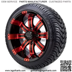 12" Red and Black - Tires and Wheels Combo