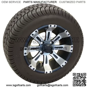 10" Machined Matte Black Wheels with Street Low Profile Tire Options Combo