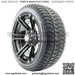 14" RX351 Gloss Black Wheels and Tires Combo