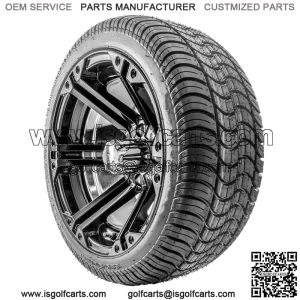 14" RX354 Gloss Black Wheels and Tires Combo