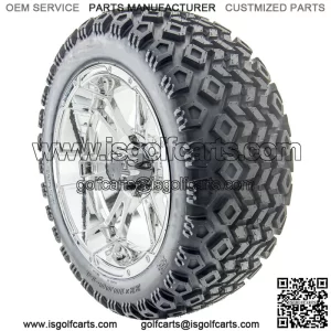 14" RX342 Chrome Wheels and Lifted Tires Combo