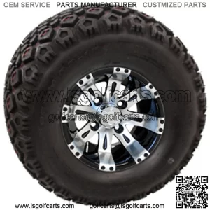 10" Machined Black Wheels with Lifted Tire Options Combo