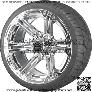 14'' Chrome Specter Wheels with Street Low Profile Tire Options Combo