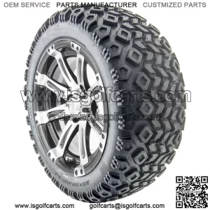 14" Machined Wheels and Lifted Tires Combo