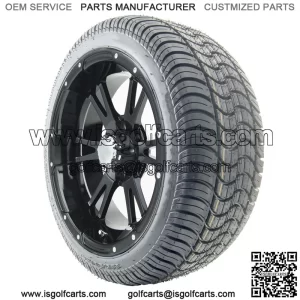 14" RX341 Black Wheels and Tires Combo