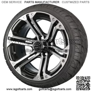 14" Machined Black Wheels with Street Low Profile Tire Options Combo
