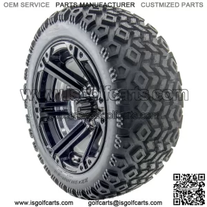 14" RX354 Gloss Black Wheels and Lifted Tires Combo