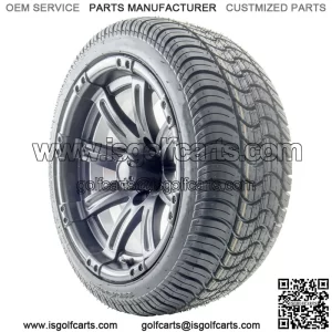 14" Matte Black Wheels and Tires Combo