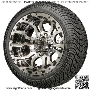 12'' Machined Black Wheels with Street Low Profile Tire Options Combo