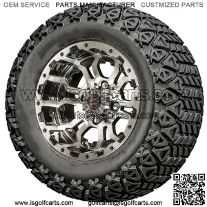 12" Machined Black Wheels with Lifted Tire Options Combo