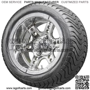 12" RX254 Chrome Wheels and Tires Combo