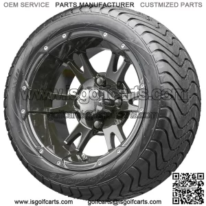 12" RX321 Black Wheels and Tires Combo