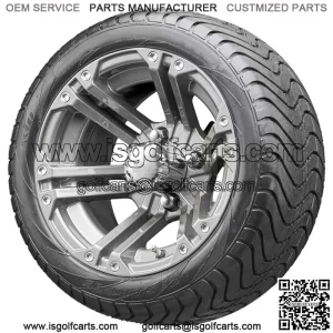 12" RX335 Gun Metal Gray Wheels and Tires Combo