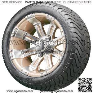 12" RX181 Machined/Pearl Wheels and Tires Combo