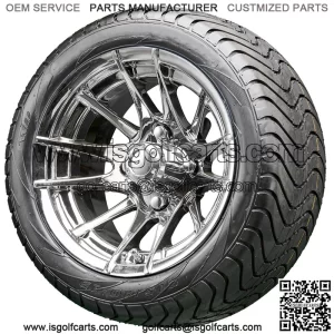 12" RX102 Chrome Wheels and Tires Combo