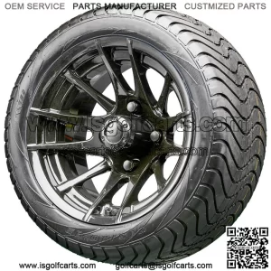 12" RX104 Black Wheels and Tires Combo