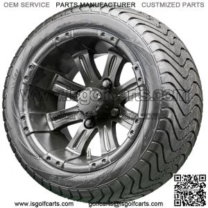 12" RX184 Black Wheels and Tires Combo