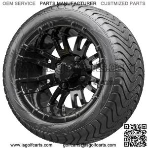 12" RX271 Black Wheels and Tires Combo