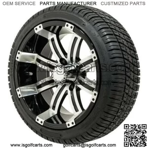 Golf Cart Tire & Wheel Combo, 205/30-14" Set of 4 (19" Tall)