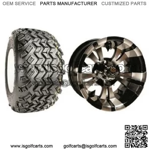 Golf Cart Tire & Wheel Combo, 22X11-12" SET OF 4 (22" Tall)