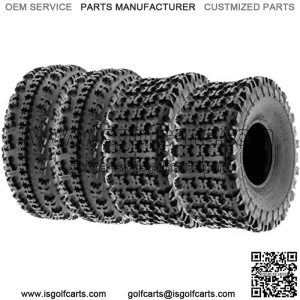 Set of 4 22x7-10 Front & 22x10-9 Rear ATV UTV Knobby Sport Tires,6 PR Tubeless A027