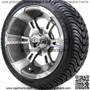 12" Ambush Gunmetal Golf Cart Wheels and Tires (215-35-12) - Set of 4