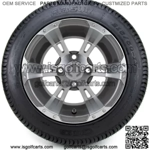 12" Ambush Gunmetal Golf Cart Wheels and Tires (215-50-12) - Set of 4