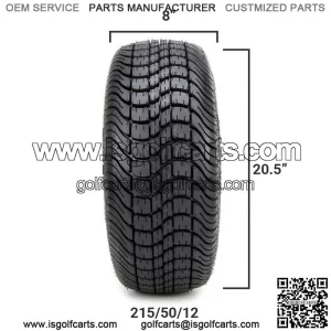 12" Aftershock Red and Black Golf Cart Wheels and Tires (215-50-12) - Set of 4