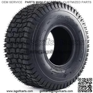 15x6.00-6 tire, 15x6x6 15-6-6 Turf Tubeless Tire Replacement for Lawn Tractor Riding Lawn Mower Golf Cart, 4 Ply Rated, Tire Only