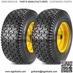 2 Pcs 16x6.50-8 Front Tires and Wheels Assembly for Lawn Mower Tractors, 3" Offset Long Hub with 3/4"bearings