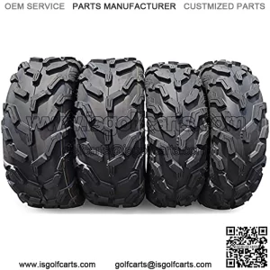 Full Set New Premium 6PR ATV/UTV Tires, 25x8-12 Front & 25x10-12 Rear, All Terrain 15mm Tread Depth 25x8x12 25x10x12 Trail Sand Off-Road Tires - HU02