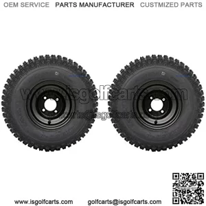 18x9.50-8" Golf Cart Tires/ATV Tires and 8" BLACK Steel Wheel Combo - Set of 2