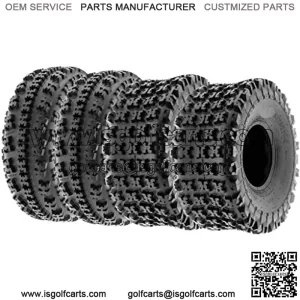 Set of 4 22x7-10 Front & 22x11-9 Rear ATV UTV Sport Tires,6 PR Tubeless A027