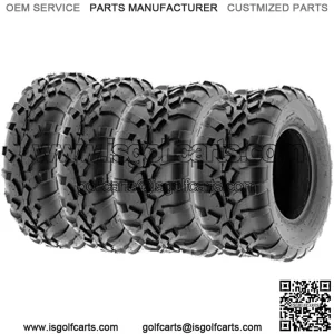 Set of 4 A010 25x8-12 Front & 25x11-10 Rear ATV UTV Lawn Mowers Tires, 6 PR, Tubeless