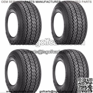 Set of 4 - 18x8.50-8 Hole-N-1 Stock Sawtooth Golf Cart Tires (ONLY)