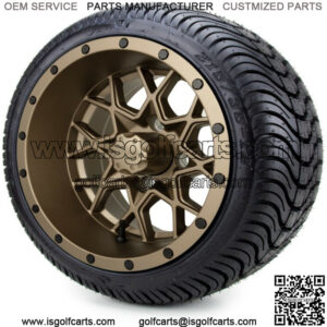 12" Matte Bronze Golf Cart Wheels and Tires (215-35-12) - Set of 4