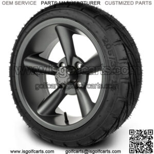 14" Godfather Gunmetal Golf Cart Wheels & Guardian Tires 205/30-14