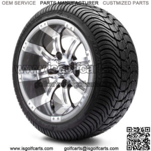 12" Gunmetal Golf Cart Wheels and Tires (215-35-12) - Set of 4