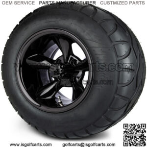 12" Godfather Glossy Black Golf Cart Wheels and Radial Tires (23x10-12)