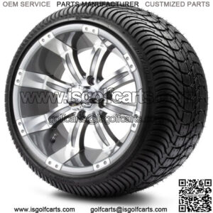 14" Gunmetal Golf Cart Wheels and Tires (205-30-14) Set of 4