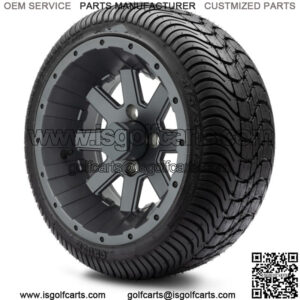 12" Assault Gunmetal Golf Cart Wheels and Tires (215-35-12) - Set of 4