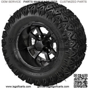 4 Golf Cart 20X10-10 All-Terrain Tires on 10x7 Matte Black  Wheels
